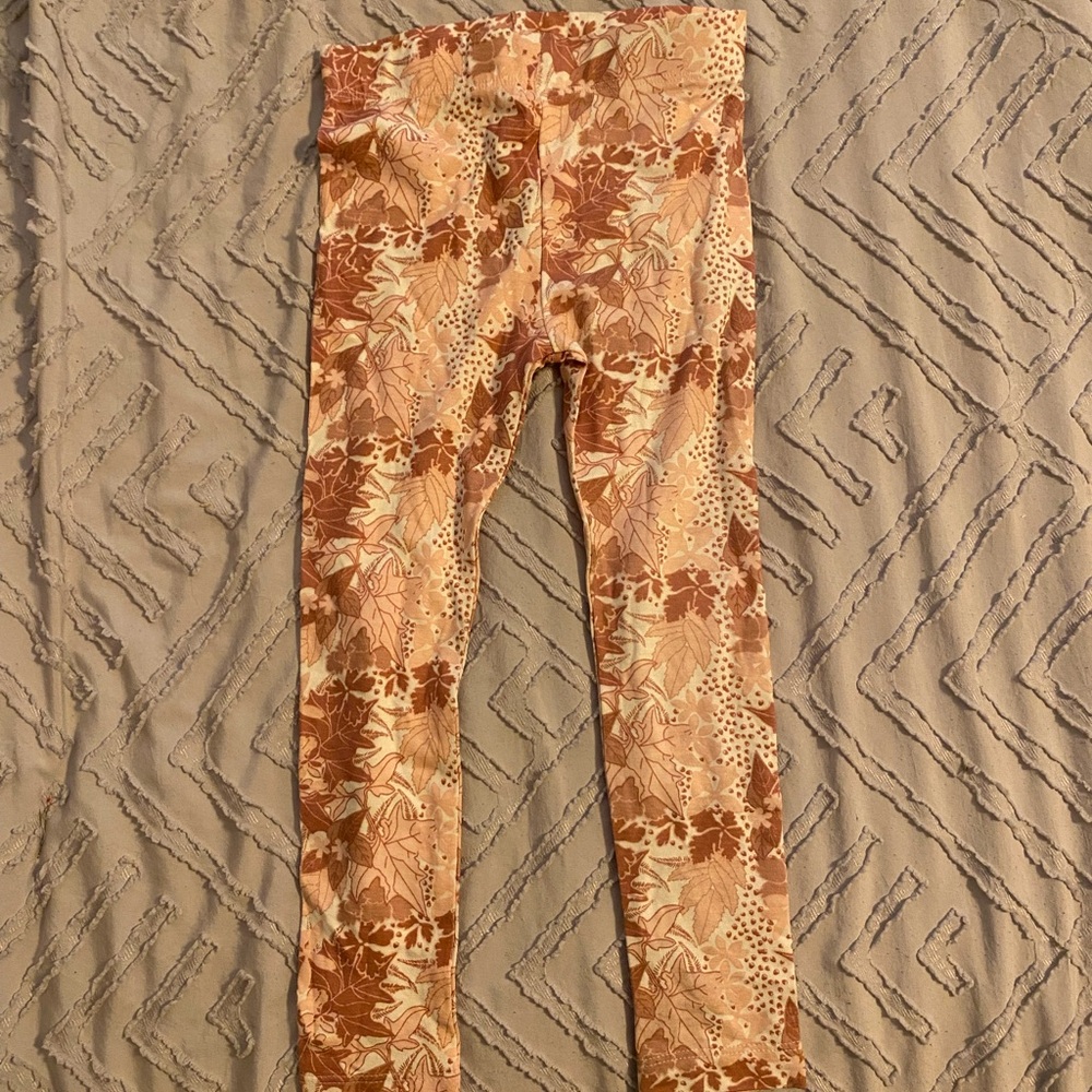 Kate Quinn 3T Brown and Cream Leaf Pattern Leggings